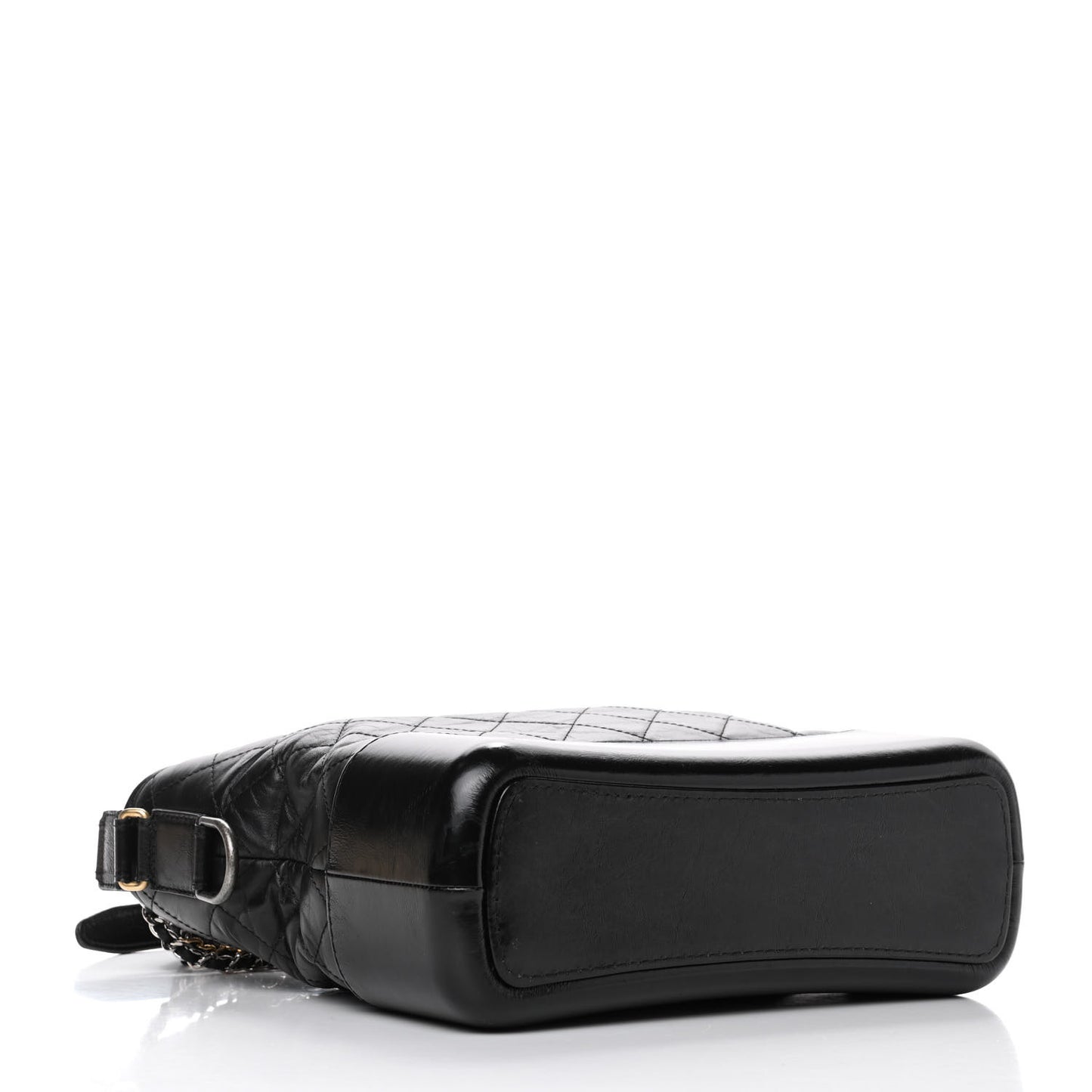 Aged Calfskin Quilted Medium Gabrielle Hobo Black