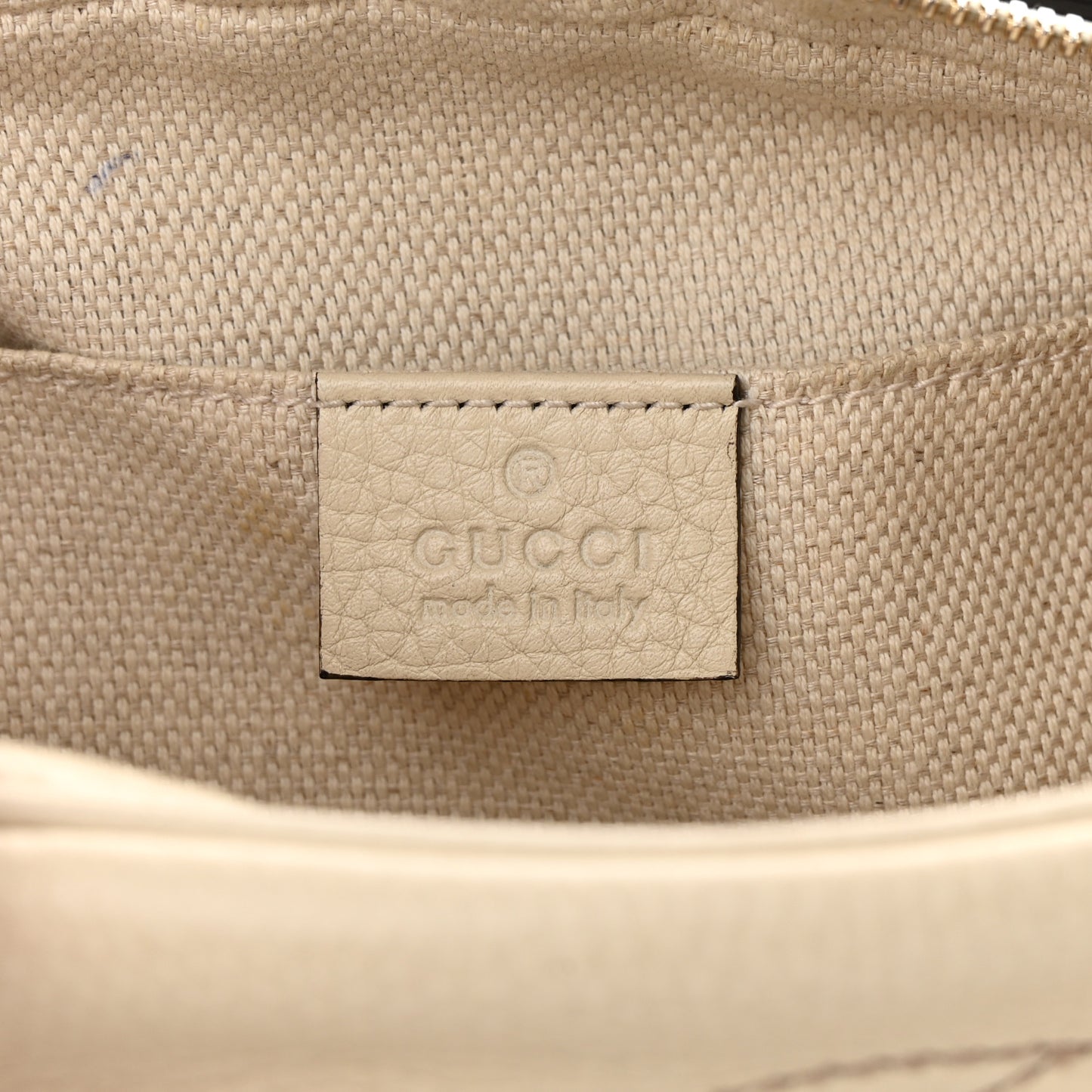 Pebbled Calfskin Small Soho Disco Bag Off White