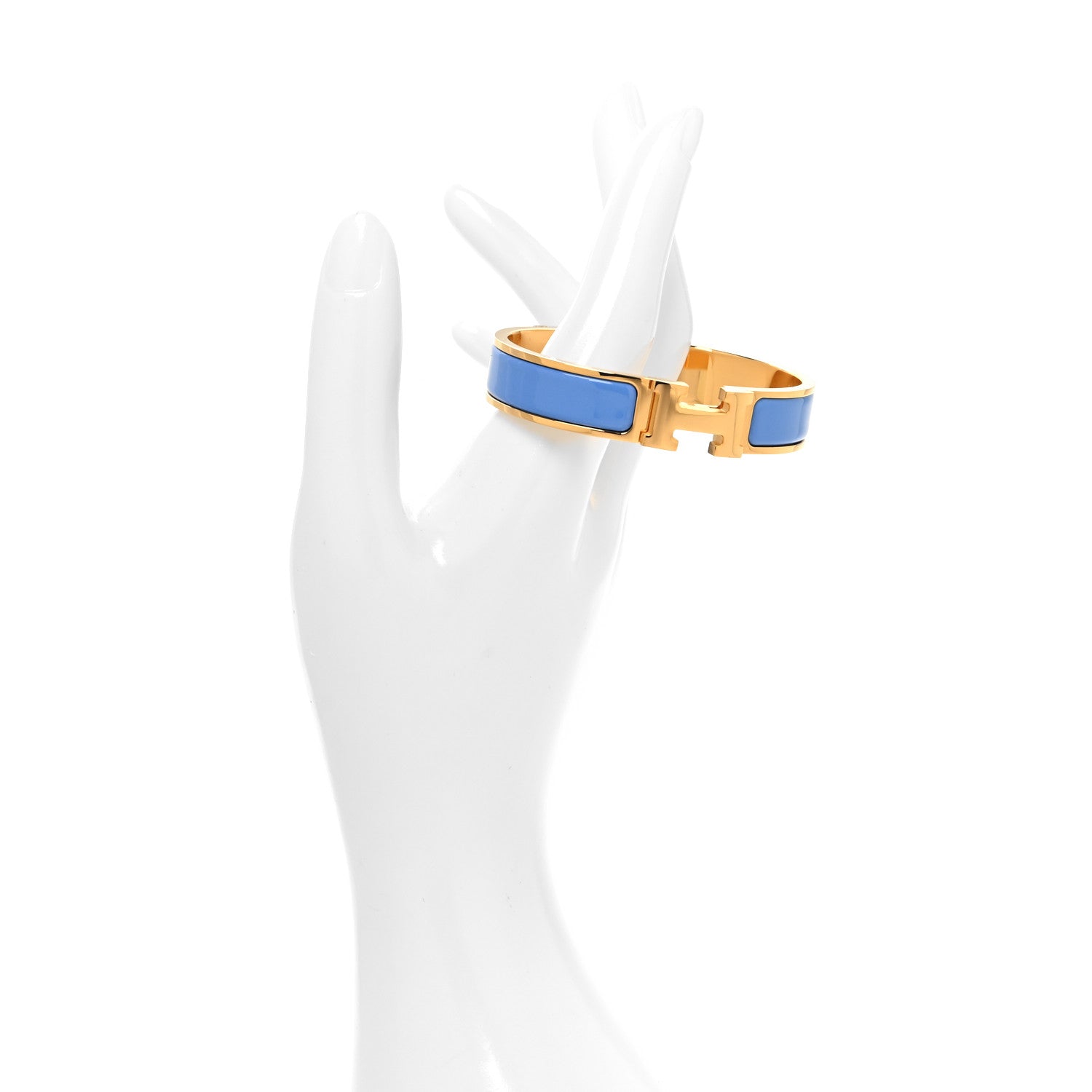 Hermes Enamel Narrow Clic Clac H Bracelet PM Bleu Cielo 2 of 5