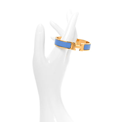 Hermes Enamel Narrow Clic Clac H Bracelet PM Bleu Cielo 2 of 5
