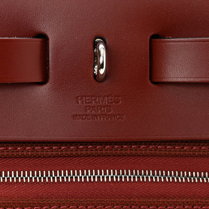 Hermes Military Toile Vache Hunter Herbag Zip Retourne 31 PM Rouge H 7 of 11