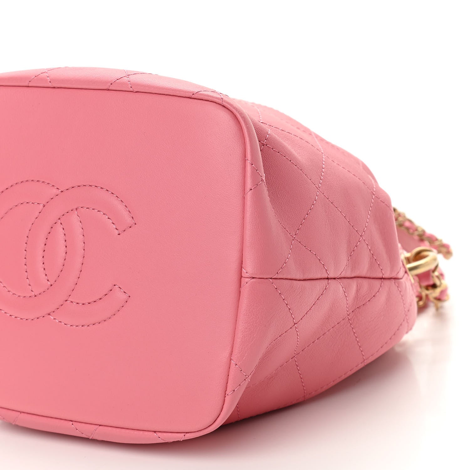 Chanel Lambskin Quilted Antique Signs Drawstring Bag Pink 10 of 10