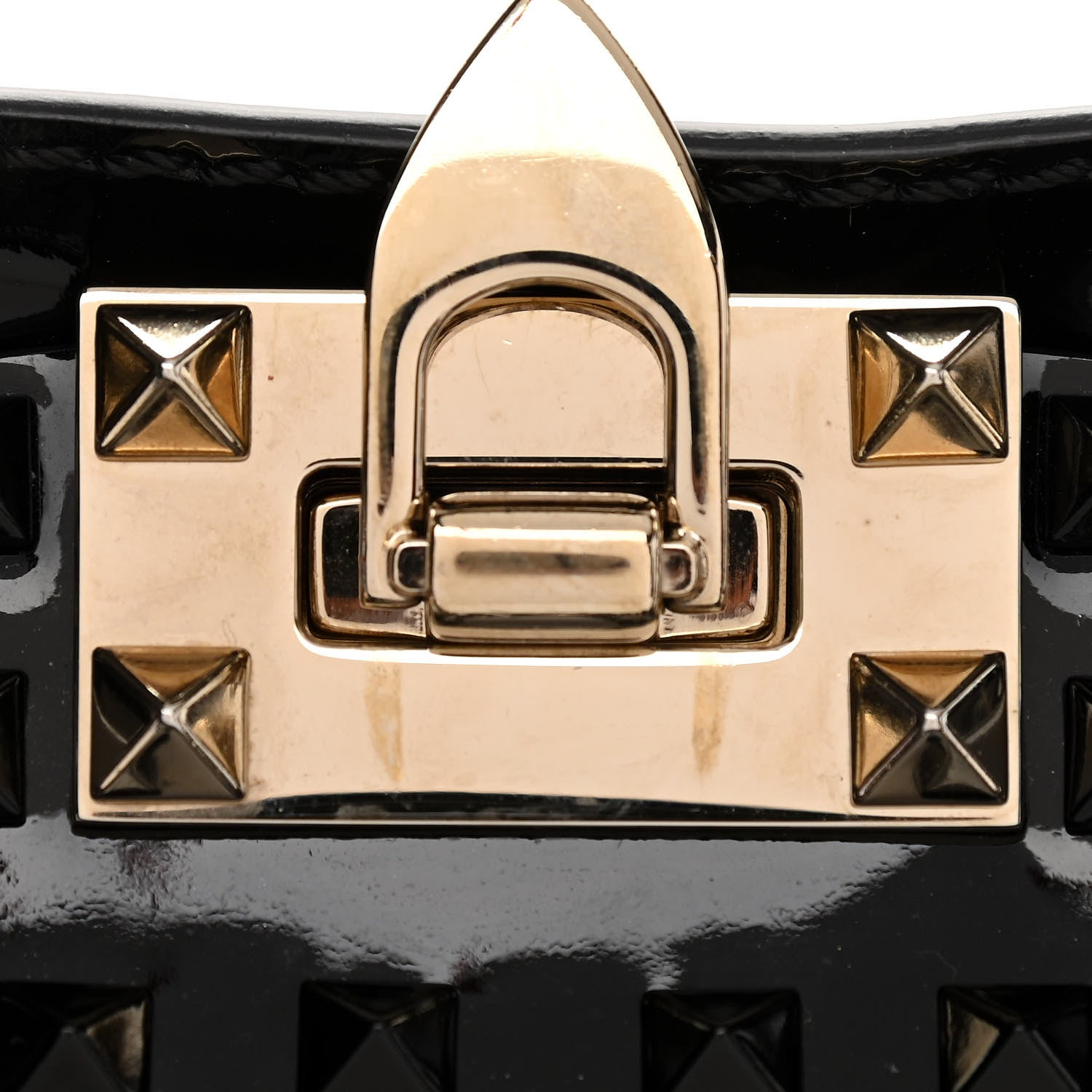 Valentino Garavani Patent Punkouture Medium Rockstud All Over Tote Black 11 of 13