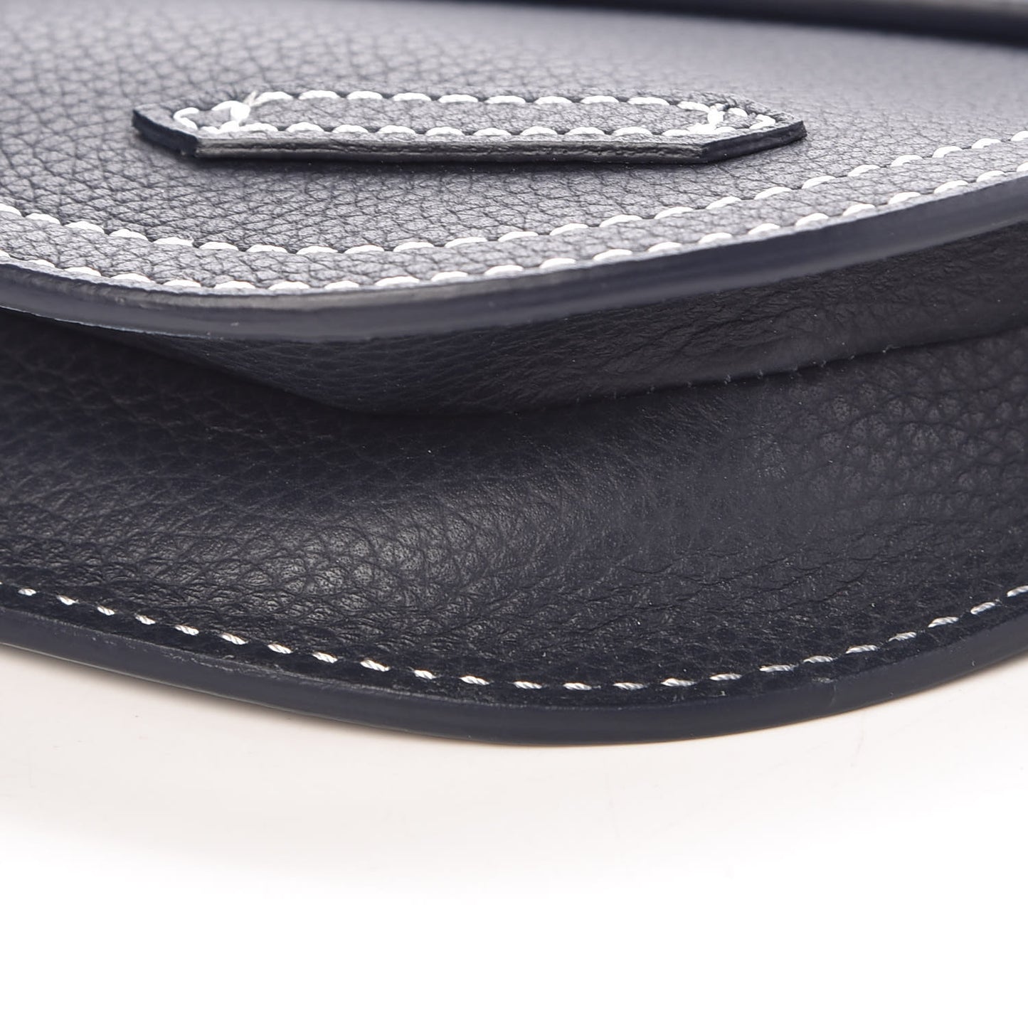 X KAWS Grained Calfskin Saddle Pouch Navy Blue