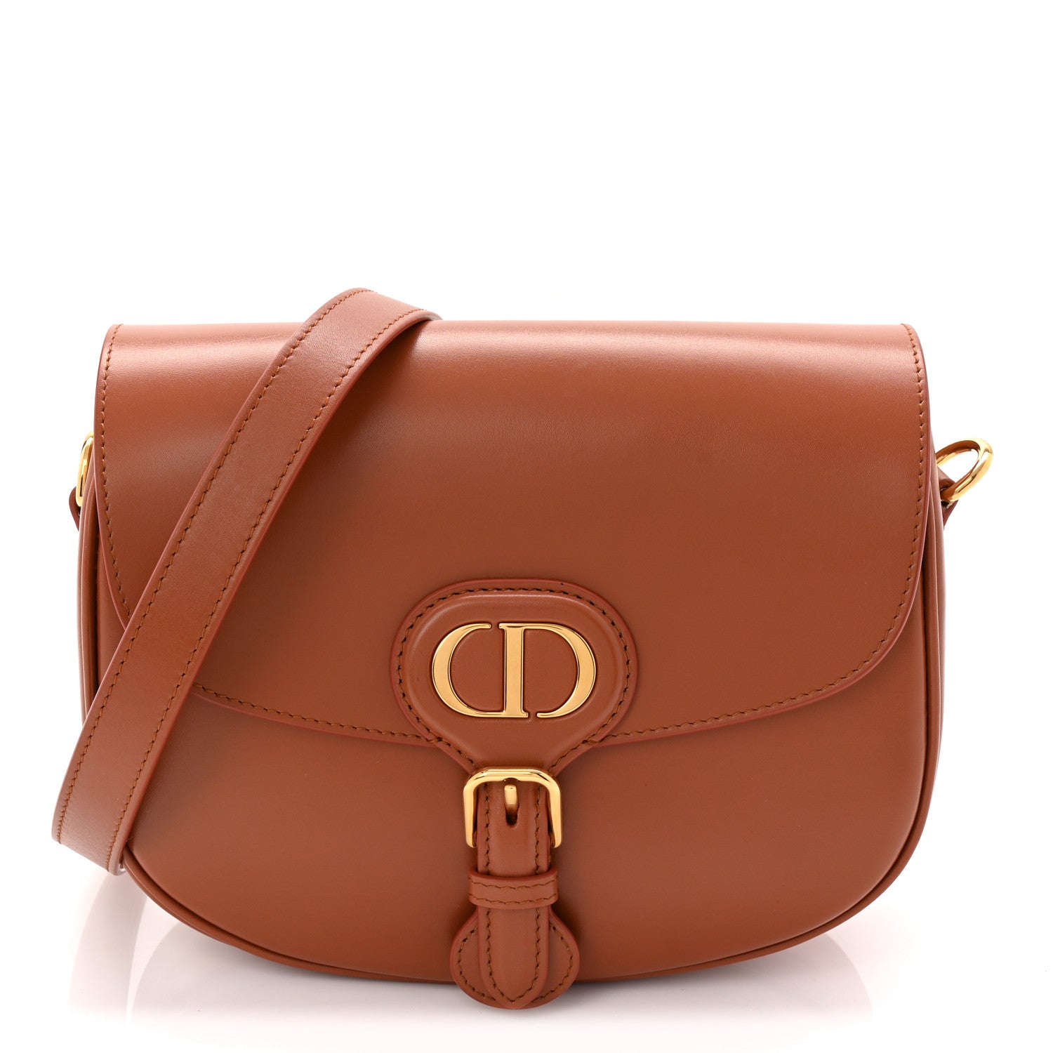 Christian Dior Box Calfskin Medium Bobby Flap Dark Tan 1 of 9