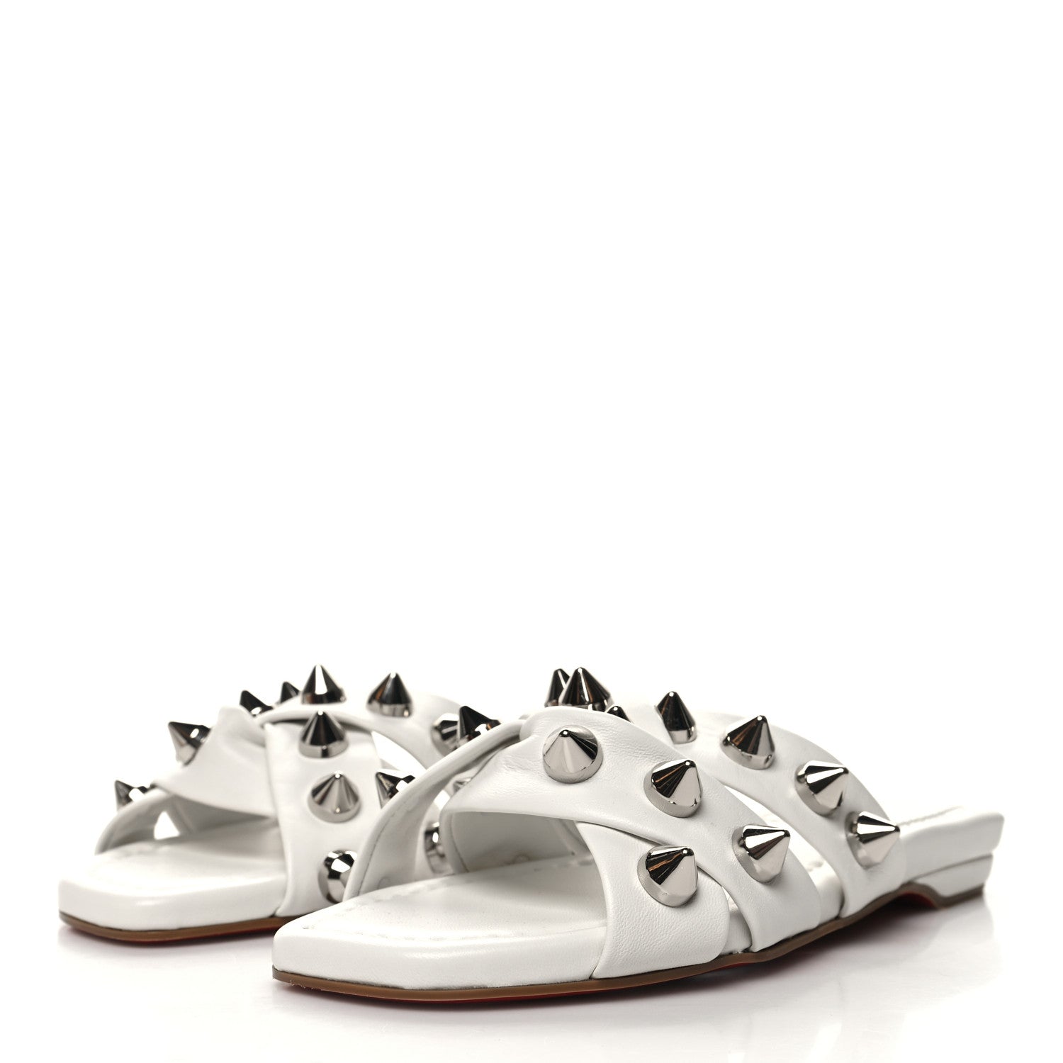 Christian Louboutin Calfskin Miss Spika Club Sandals 37 White 3 of 9