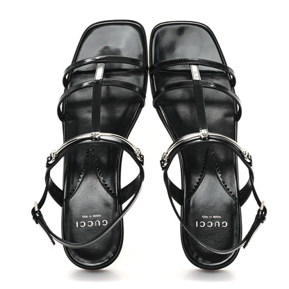 Gucci Calfskin Horsebit Divine Slingback Sandals 38 Black 2 of 9