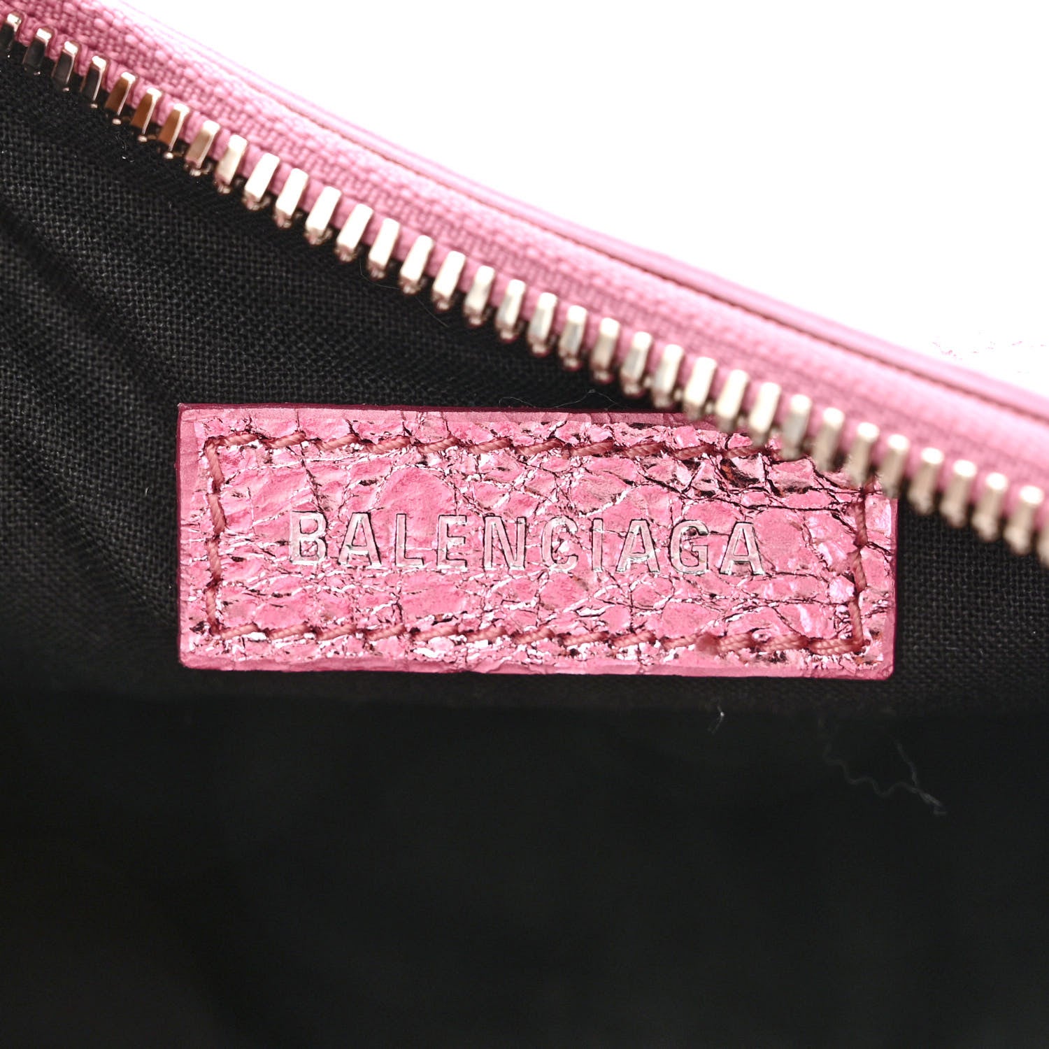 Balenciaga Metallic Agneau Arena Crystal Le Cagole Shoulder Bag XS Met Pink 7 of 11