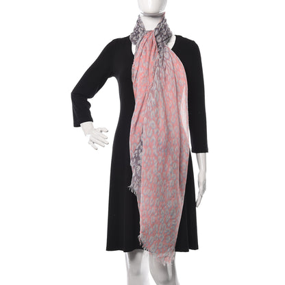 Louis Vuitton Cashmere Silk Leopard Etole Stole Purple Pink 2 of 6