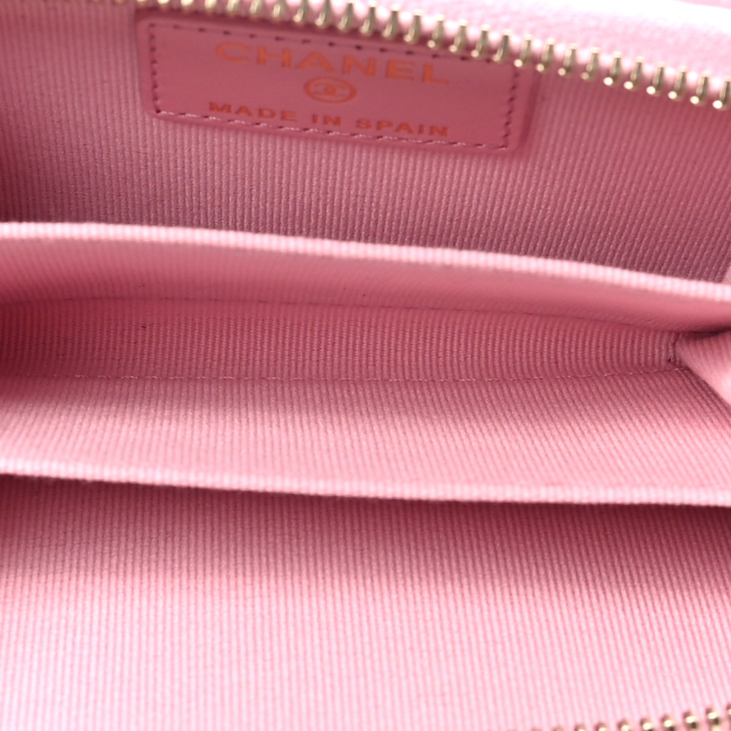 Caviar Quilted Multi Chain Zip Coin Purse Light Pink