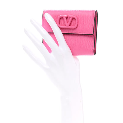 Valentino Garavani Grainy Calfskin VSling Compact Wallet Feminine Pink 2 of 9