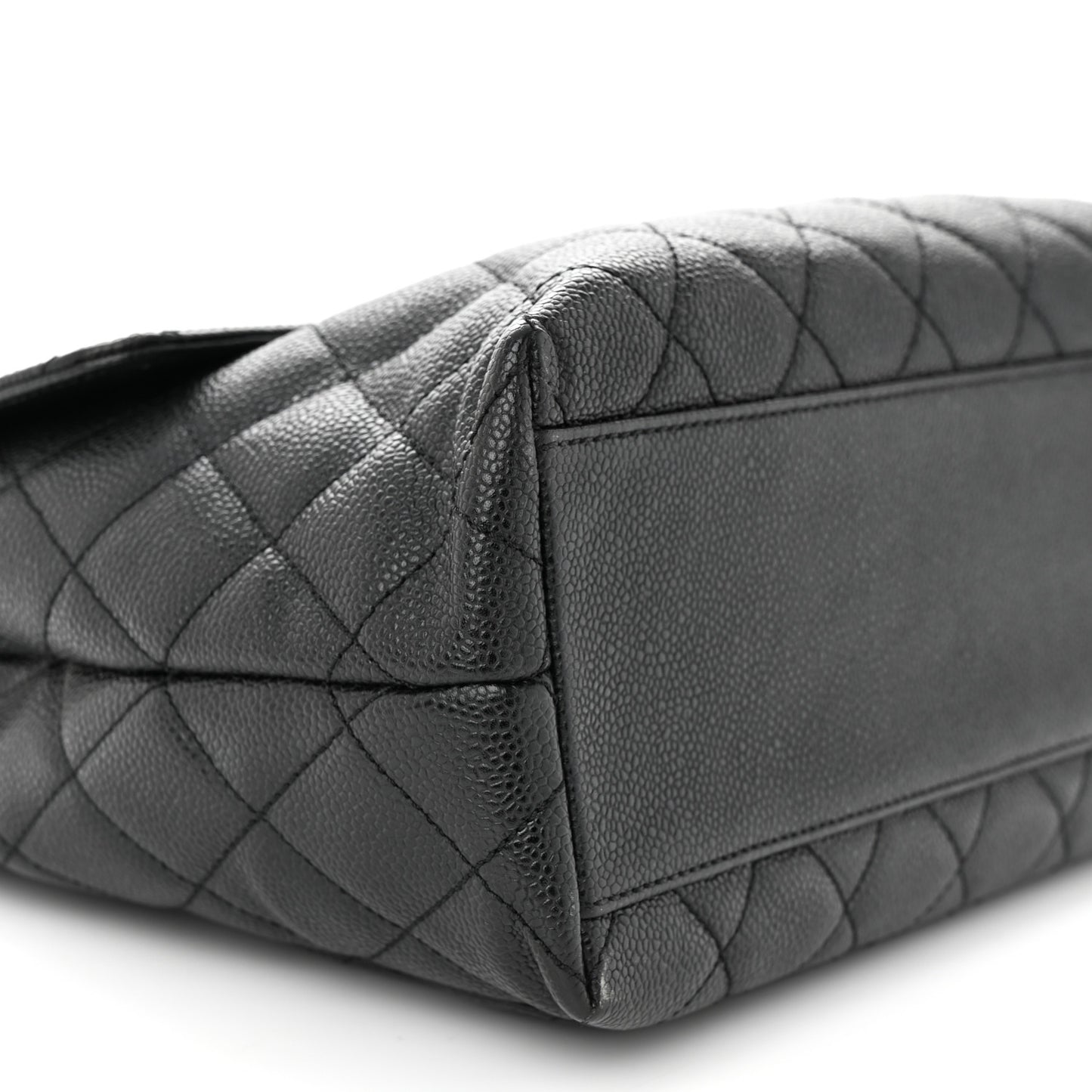 Caviar Quilted Jumbo Kelly Flap Black