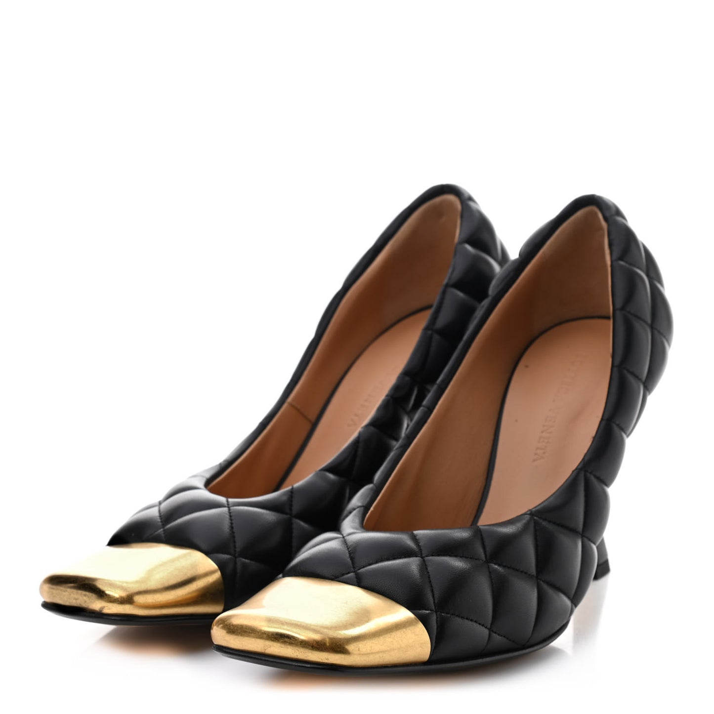 Nappa Matelasse Captoe Pumps 38 Black