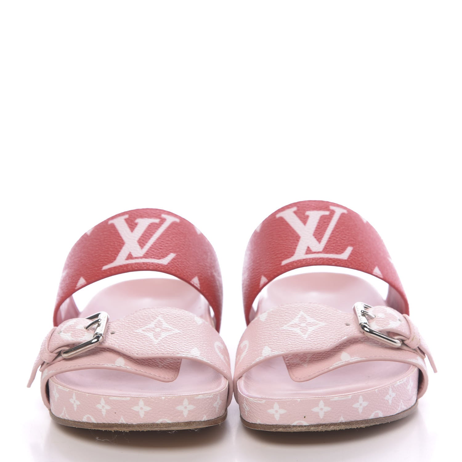 Louis Vuitton Monogram Giant Bom Dia Flat Mule Sandals 36 Rouge Rose 2 of 13