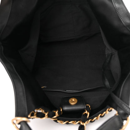 Chanel Nylon Grosgrain Quilted Lifestyle Shopping Tote Black 6 of 13