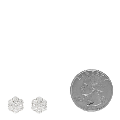 Van Cleef & Arpels 18K White Gold Diamond Large Fleurette Earrings 2 of 4