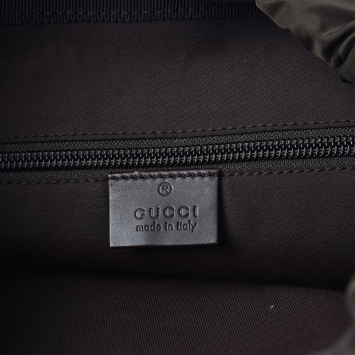 GG Supreme Monogram Medium Single Buckle Rucksack Backpack Beige Ebony Brown