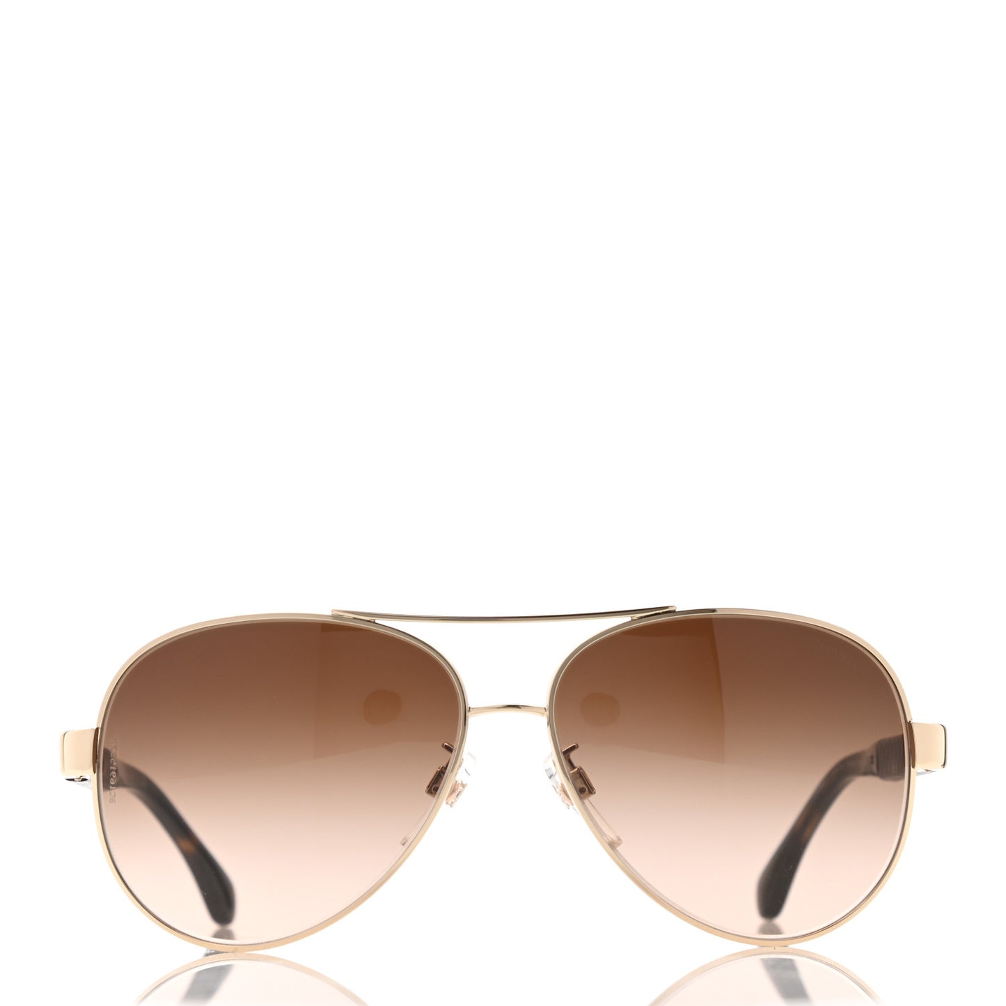 Lambskin Quilted CC Aviator Sunglasses 4195-Q Brown Gold