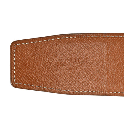 Hermes Epsom 342mm Constance H Belt 90 Black Gold 3 of 8