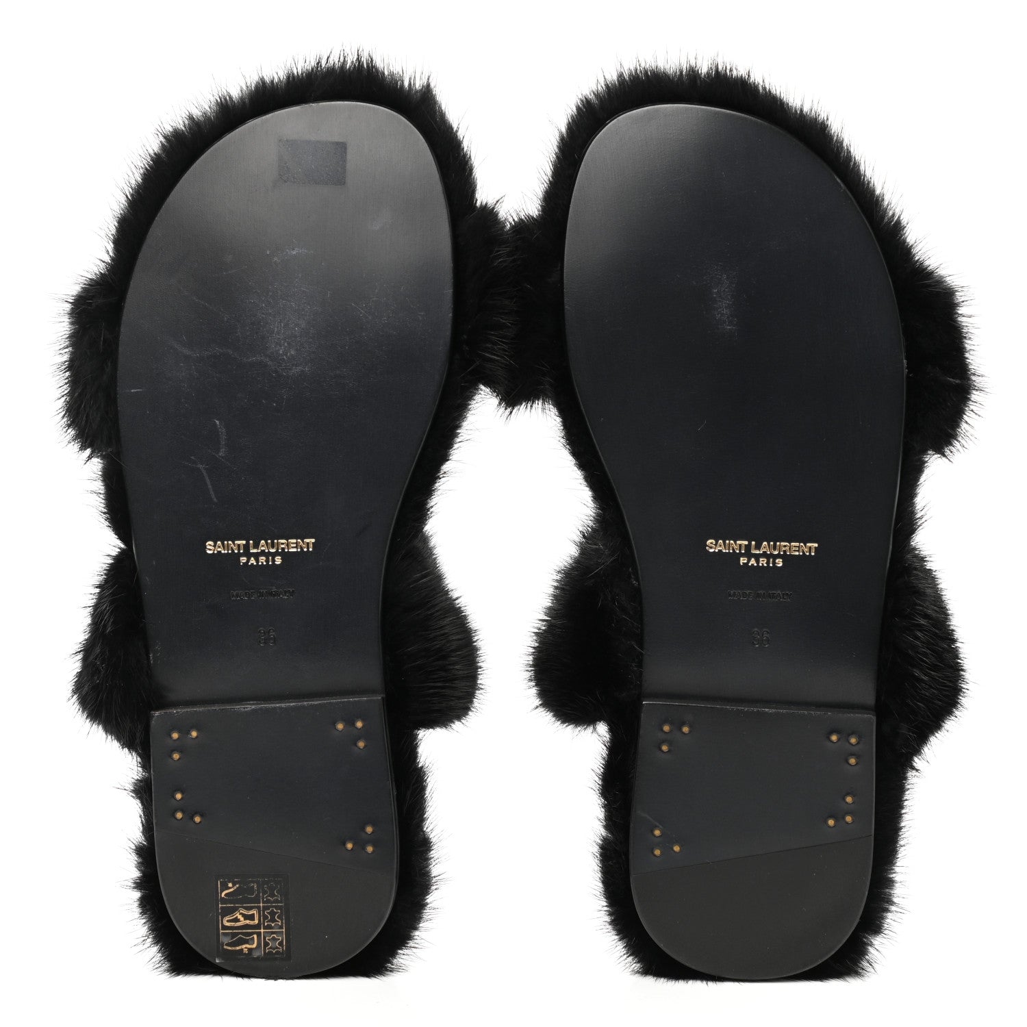 Saint Laurent Mink Bleach Slides 36 Black 5 of 7