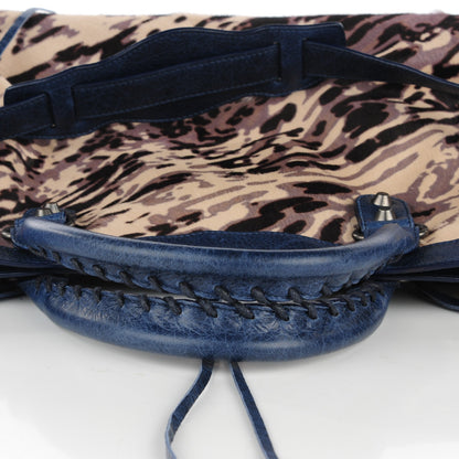 Balenciaga Agneau Pony Hair Leopard Print City Bleu Roi 8 of 8