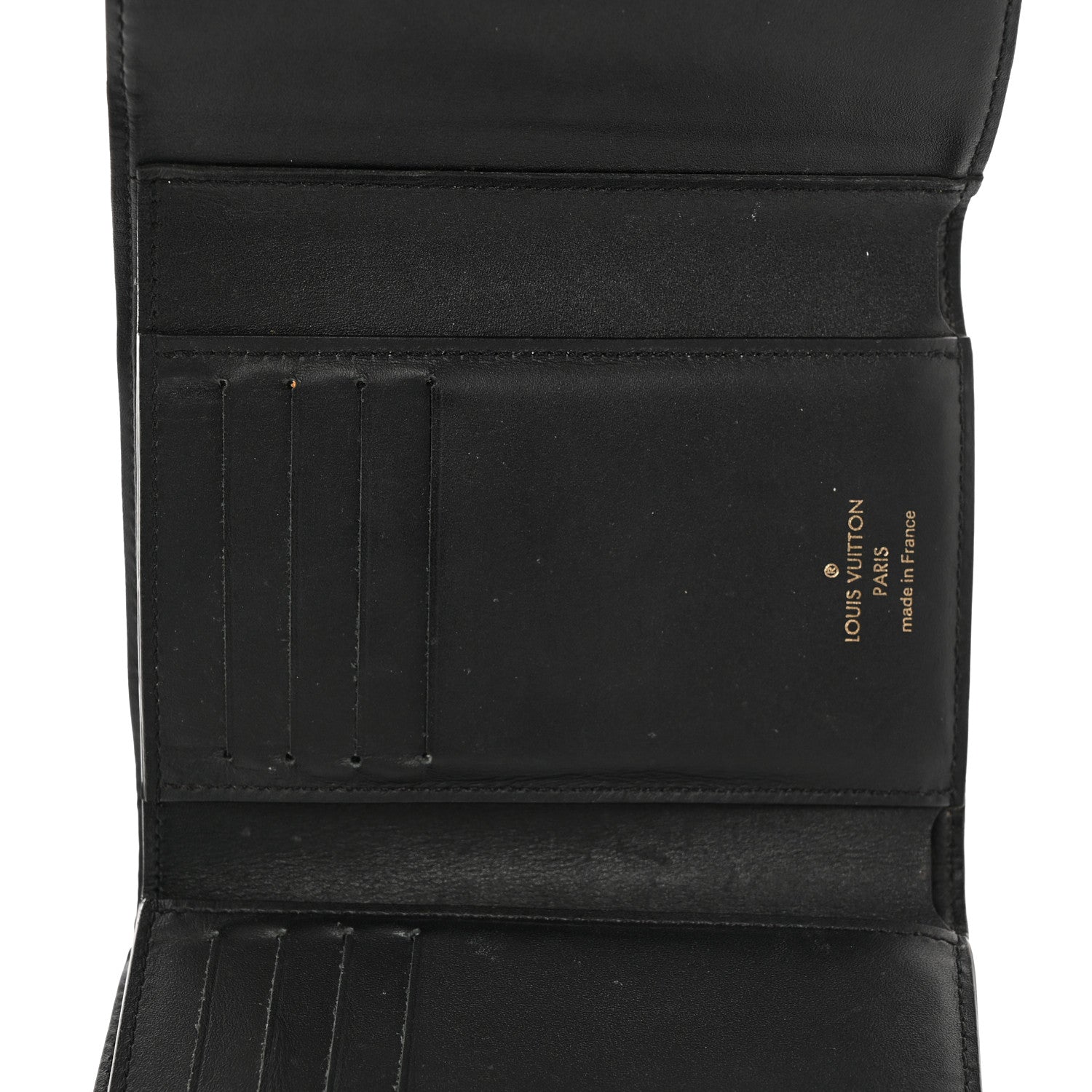 Louis Vuitton Monogram Flower Lock Compact Wallet Black 5 of 12