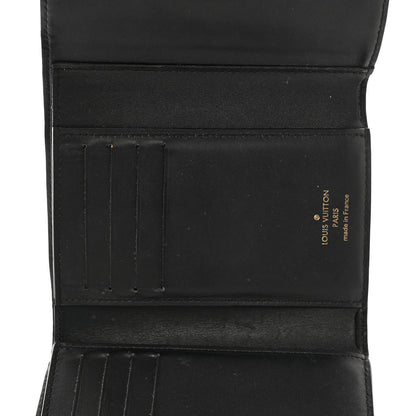 Louis Vuitton Monogram Flower Lock Compact Wallet Black 5 of 12
