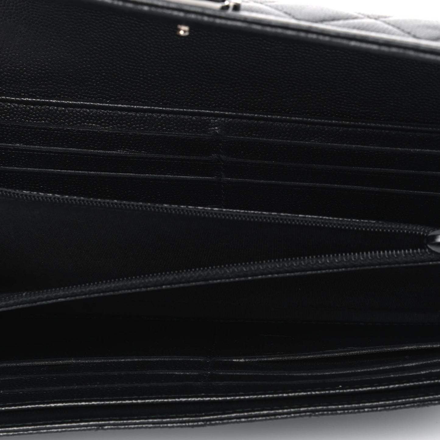 Caviar Quilted Large Boy Gusset Flap Wallet Black