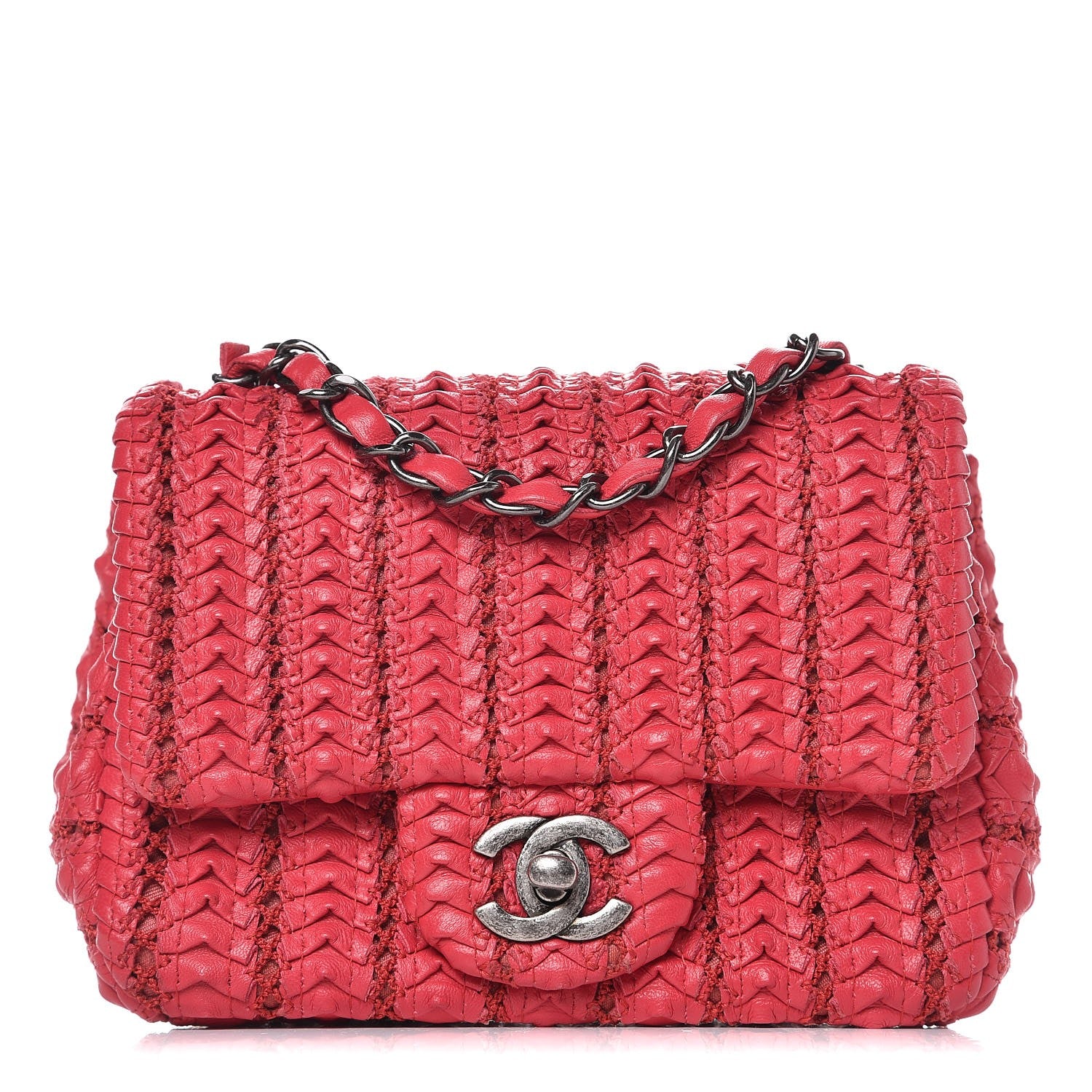 Chanel Lambskin Crochet Embroidered Small Flap Red 1 of 9