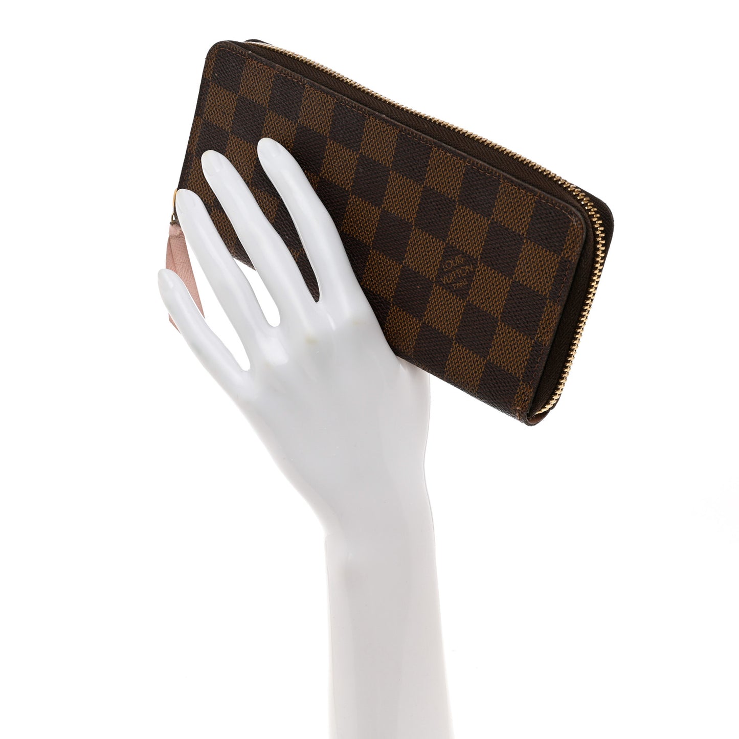 Damier Ebene Clemence Wallet Rose Ballerine