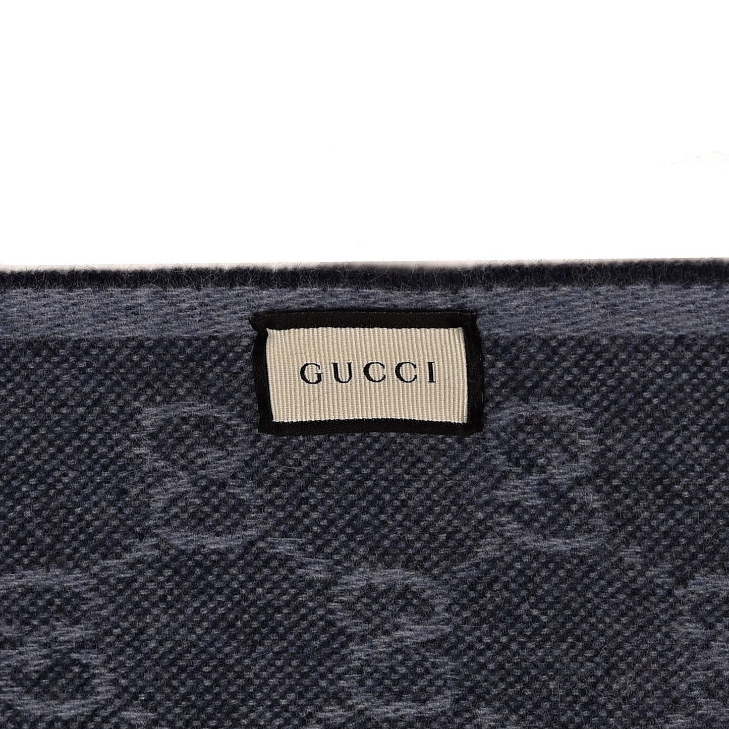 Wool Alpaca Monogram Web New Nikky Scarf Midnight Blue