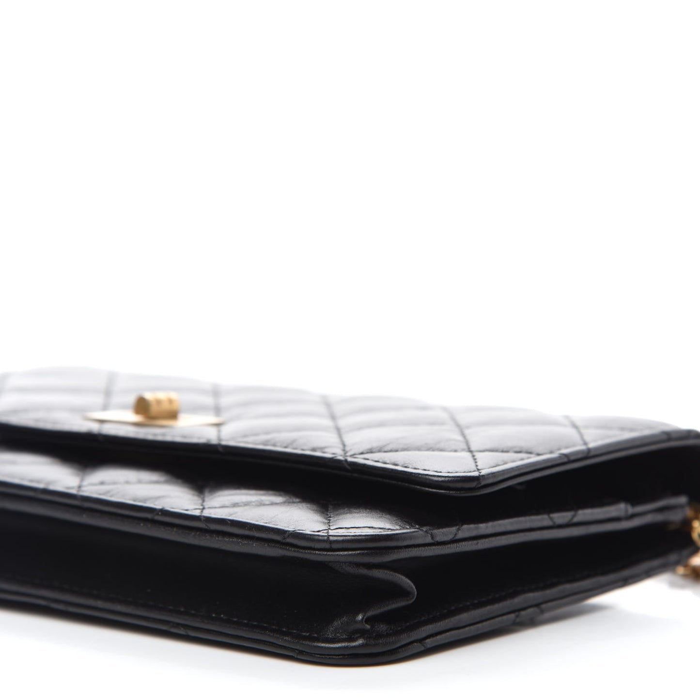 Aged Calfskin Quilted Reissue Wallet On Chain WOC Black