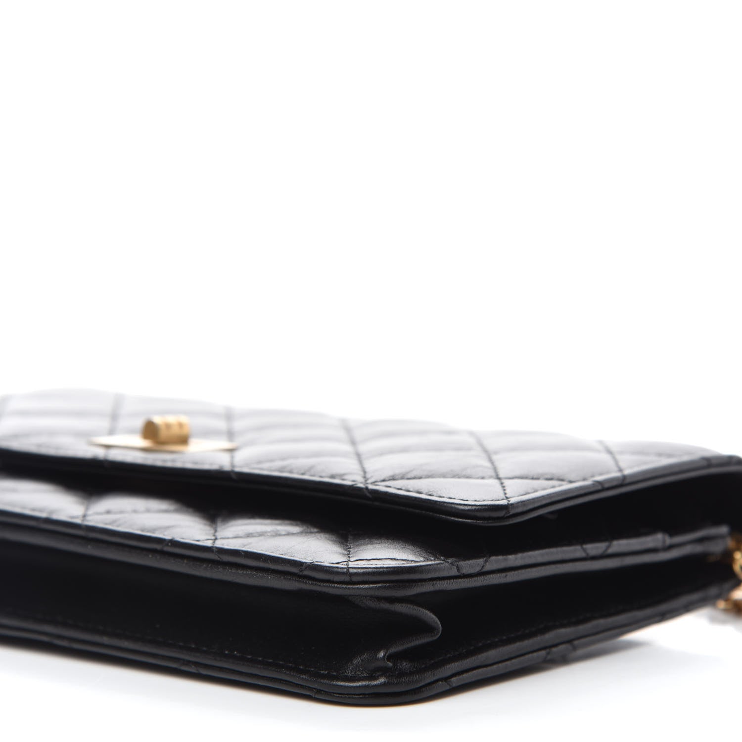 Chanel Aged Calfskin Quilted Reissue Wallet On Chain WOC Black 11 of 12