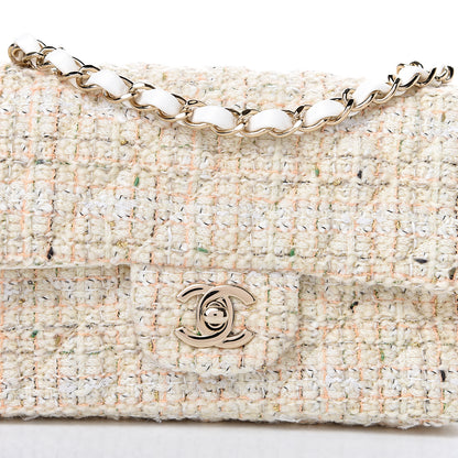 Chanel Tweed Quilted Mini Rectangular Flap Off White 7 of 9