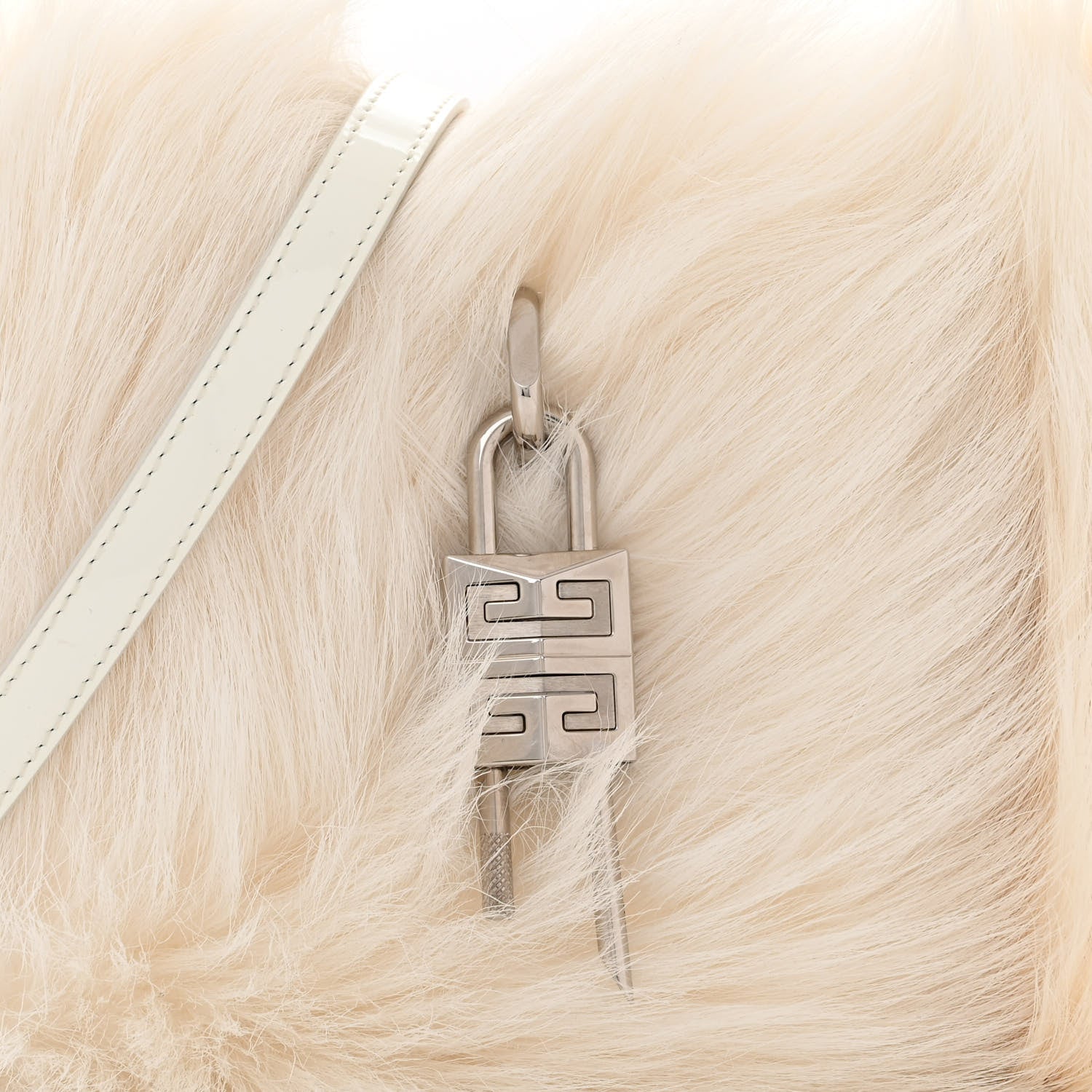 Givenchy Faux Fur XS Lock Antigona Shoulder Bag White 7 of 9