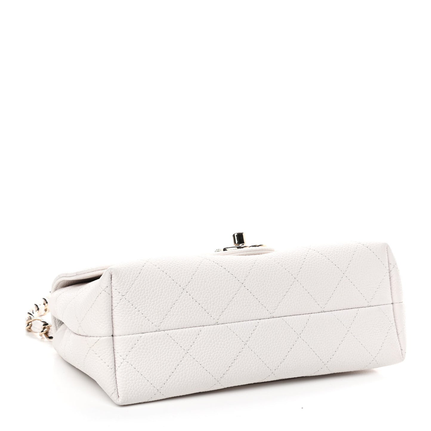 Caviar Quilted Small City Walk Flap White