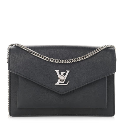 Louis Vuitton Soft Calfskin My Lockme Chain Pochette Black 1 of 15