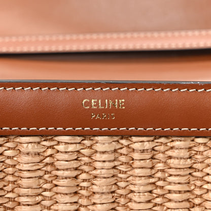 Celine Raffia Calfskin Triomphe Wallet on Strap Natural Tan 5 of 9