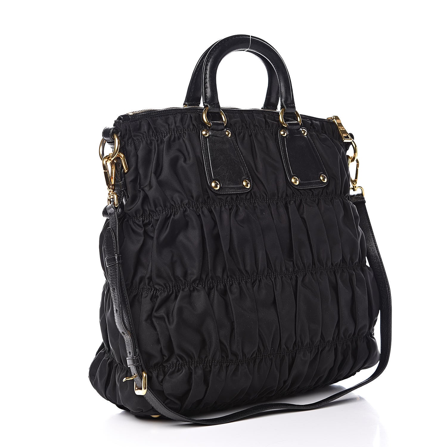 Prada Tessuto Nylon Gaufre Tote Black 3 of 15