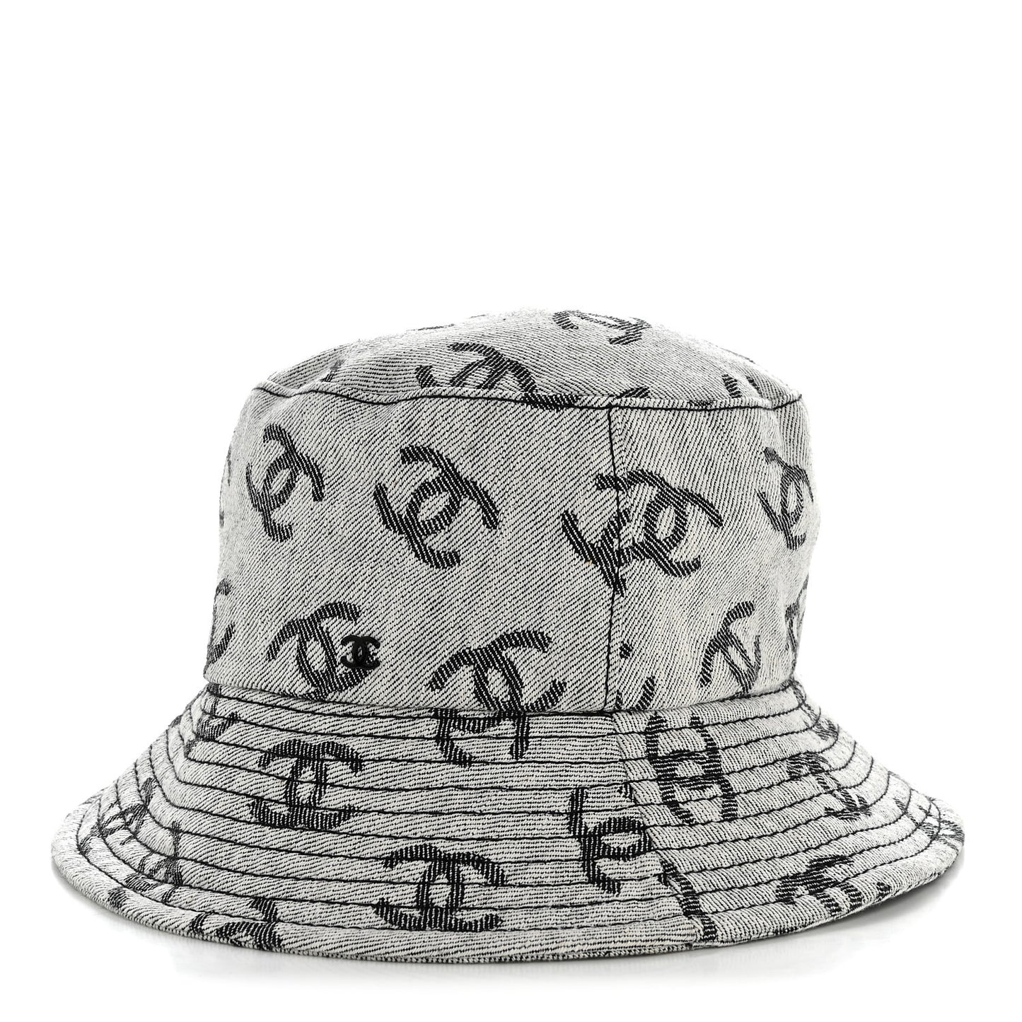 Denim CC Bucket Hat S White Black