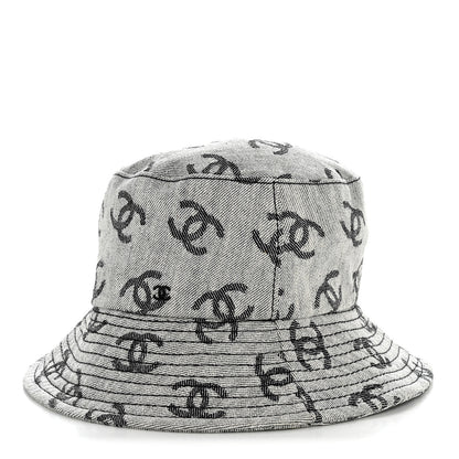 Chanel Denim CC Bucket Hat S White Black 1 of 9