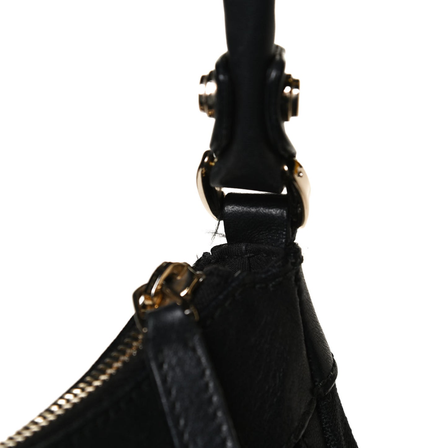 Monogram Medium D Gold Ring Hobo Black