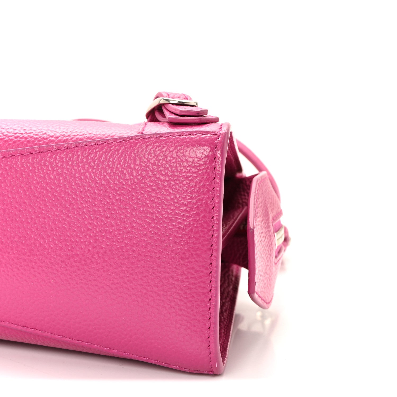 Balenciaga Grained Calfskin Neo Classic Silver Hardware Mini City Fuchsia 16 of 17