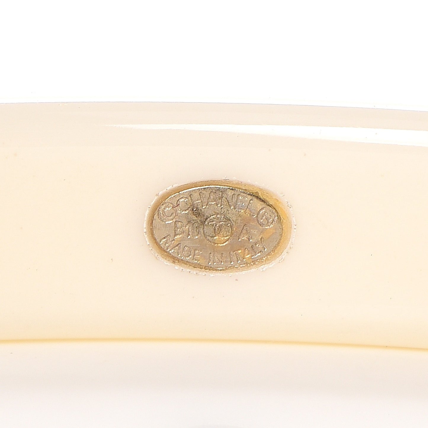 Resin Metal CC Bangle White
