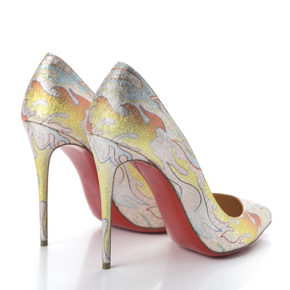 Christian Louboutin Metallic Lurex Flame Printed Pigalle Follies 100 Pumps 39 Multicolor 4 of 8
