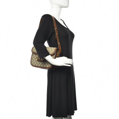 Gucci GG Supreme Monogram Horsebit 1955 Shoulder Bag Beige Brown Sugar 2 of 9
