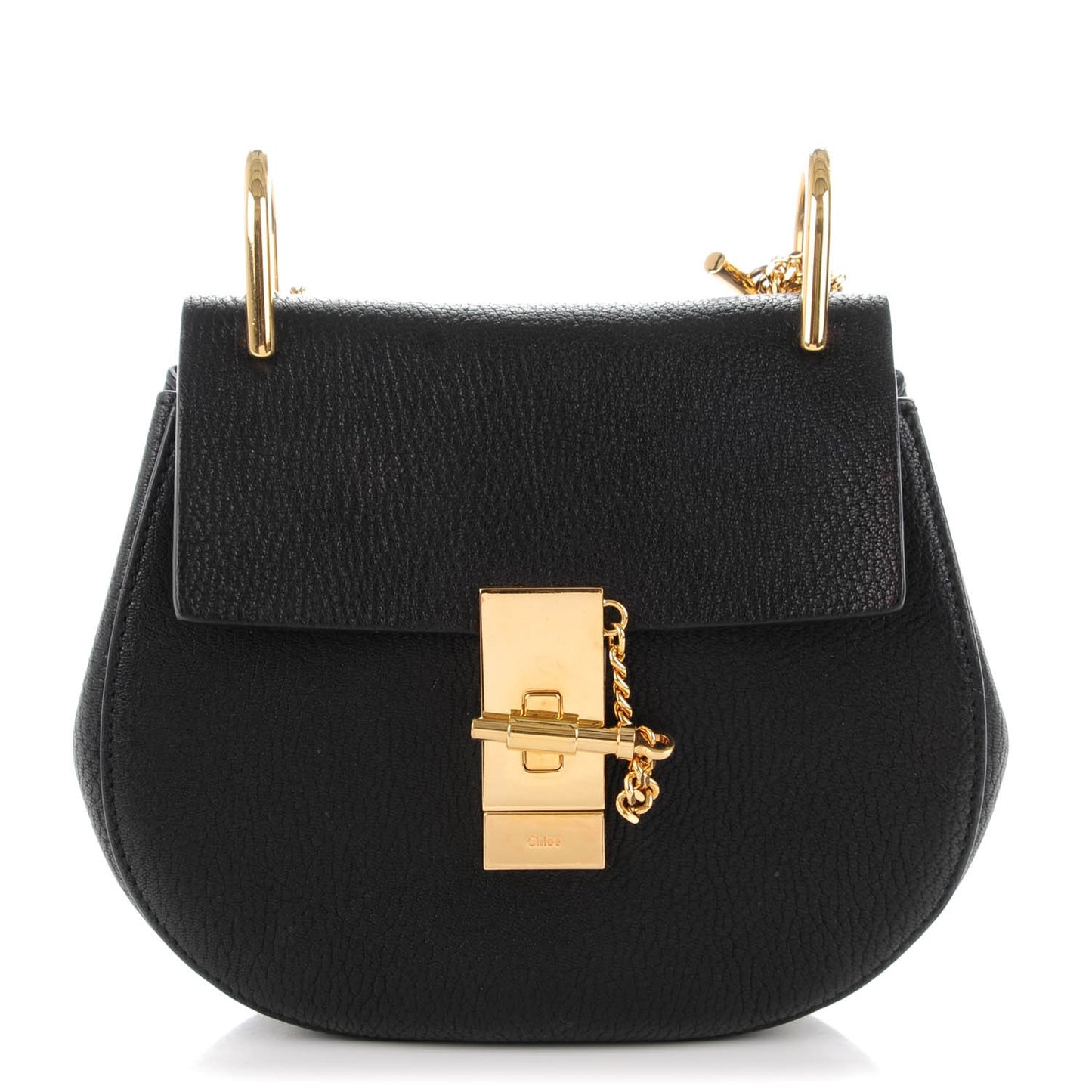 Grained Lambskin Mini Drew Shoulder Bag Black