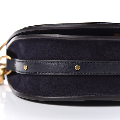 Chloe Calfskin Little Horses Embroidered Small Nile Bracelet Bag Full Blue 9 of 10