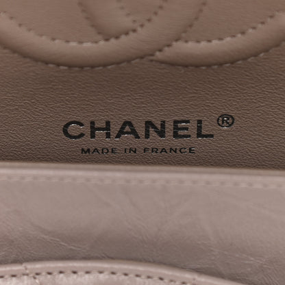 Chanel Iridescent Calfskin Chevron Quilted Medium Double Flap Grey 8 of 11
