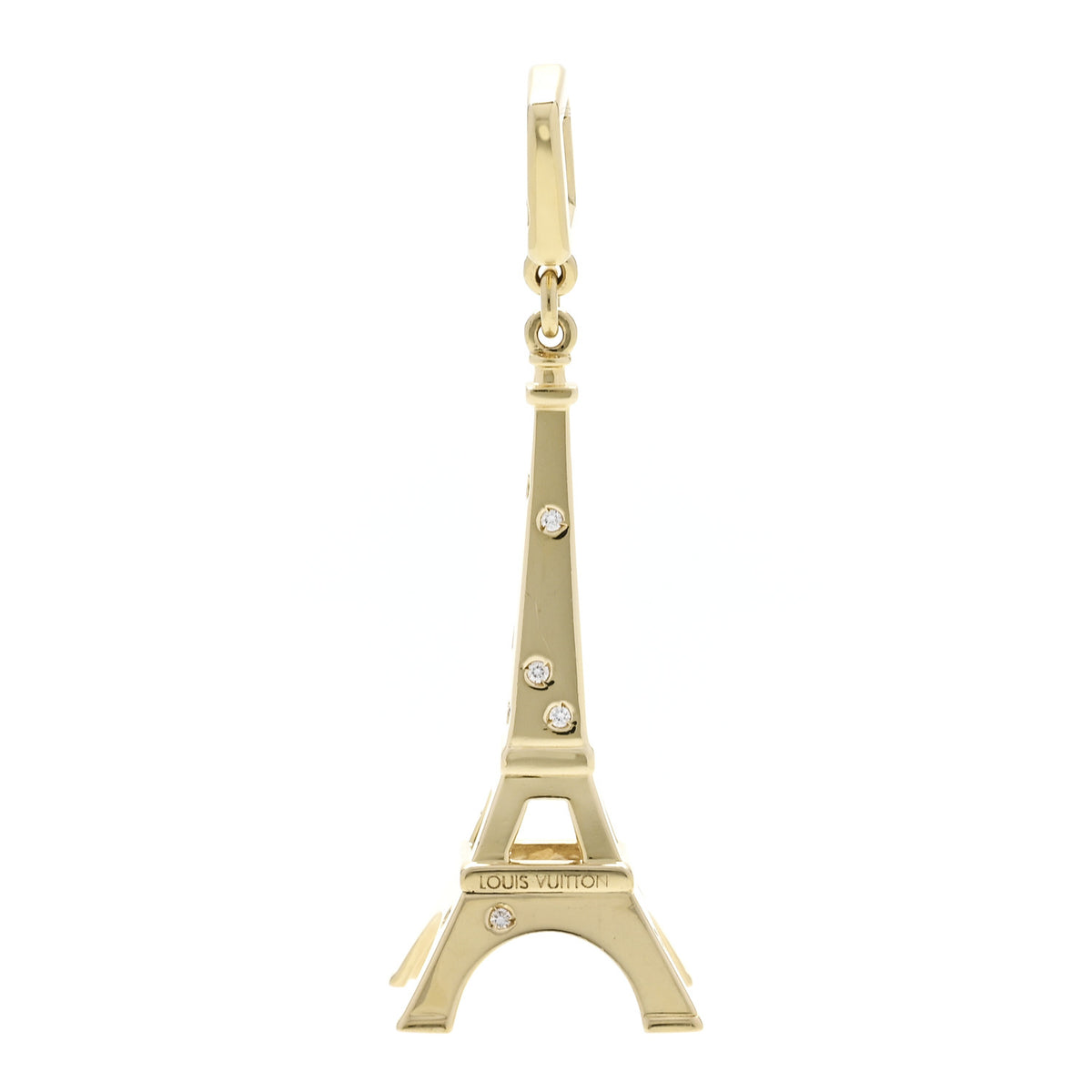 Louis Vuitton 18K Yellow Gold Diamond Eiffel Tower Charm 1 of 4
